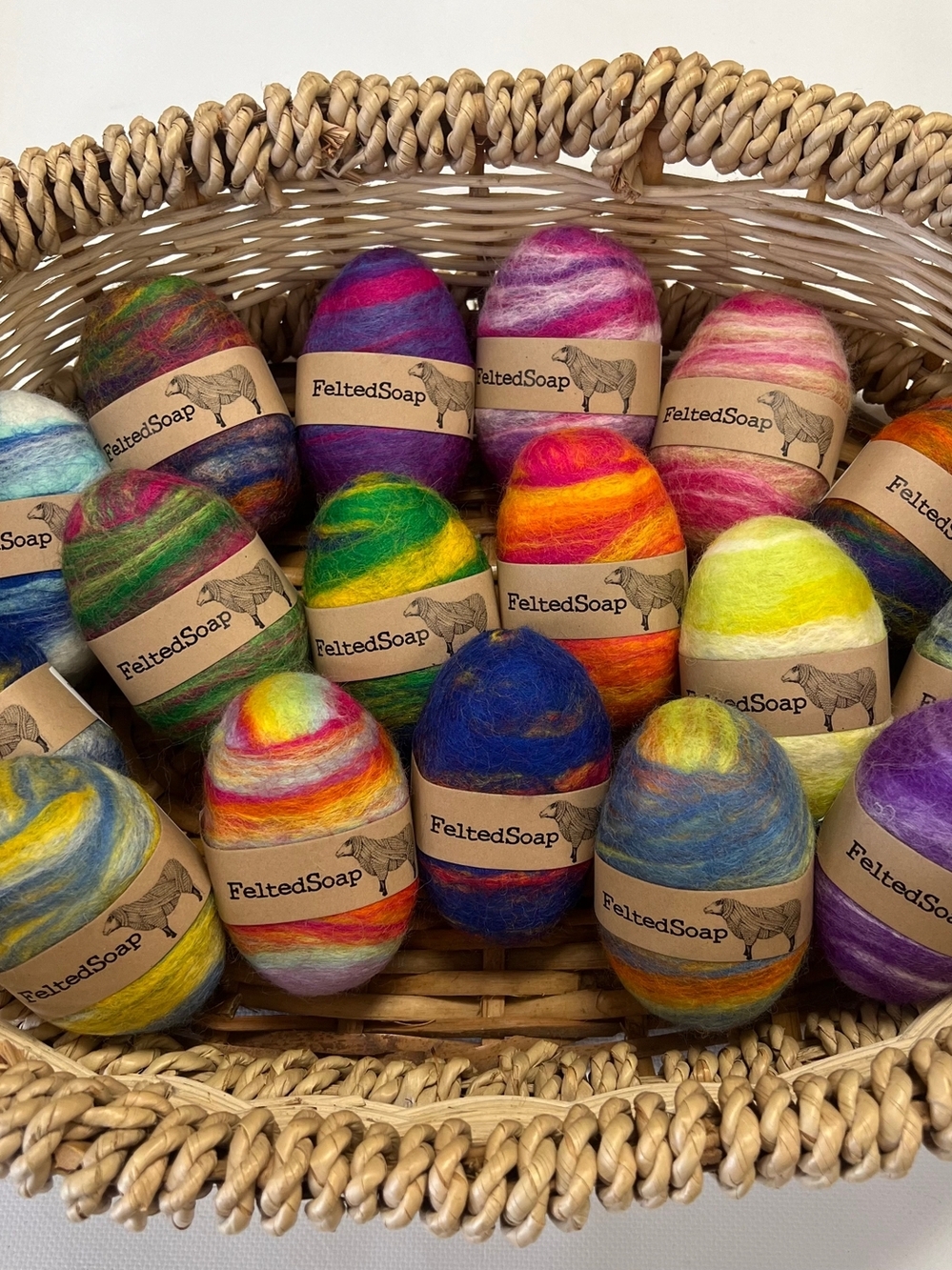 Colorful Wool-Wrapped Soap by Suds & Smiles (Pack Of 3) Fresh Scent